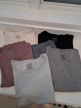 Lucky Brand Ribbed Tee - Light Blue